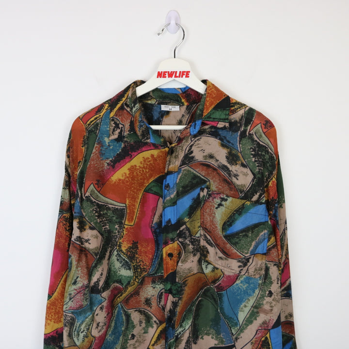 Vintage 90's Abstract Patterned Silk Button Up - M-NEWLIFE Clothing