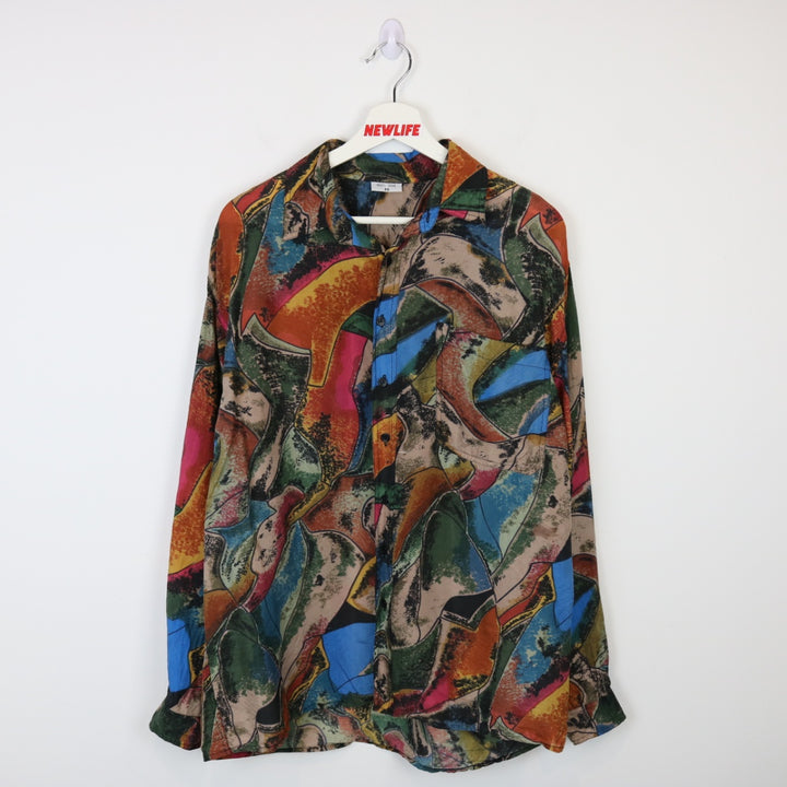 Vintage 90's Abstract Patterned Silk Button Up - M-NEWLIFE Clothing