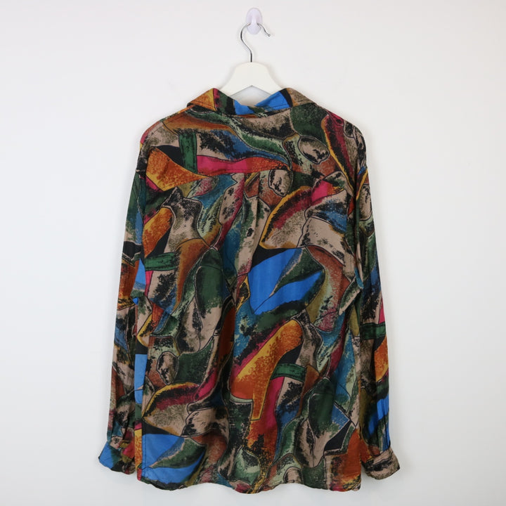 Vintage 90's Abstract Patterned Silk Button Up - M-NEWLIFE Clothing