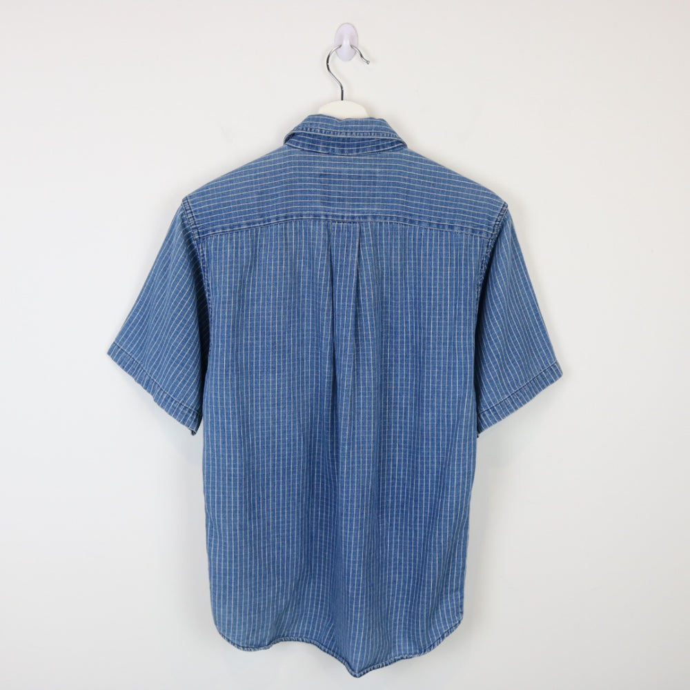 Vintage 90's Striped Denim Short Sleeve Button Up - XS-NEWLIFE Clothing