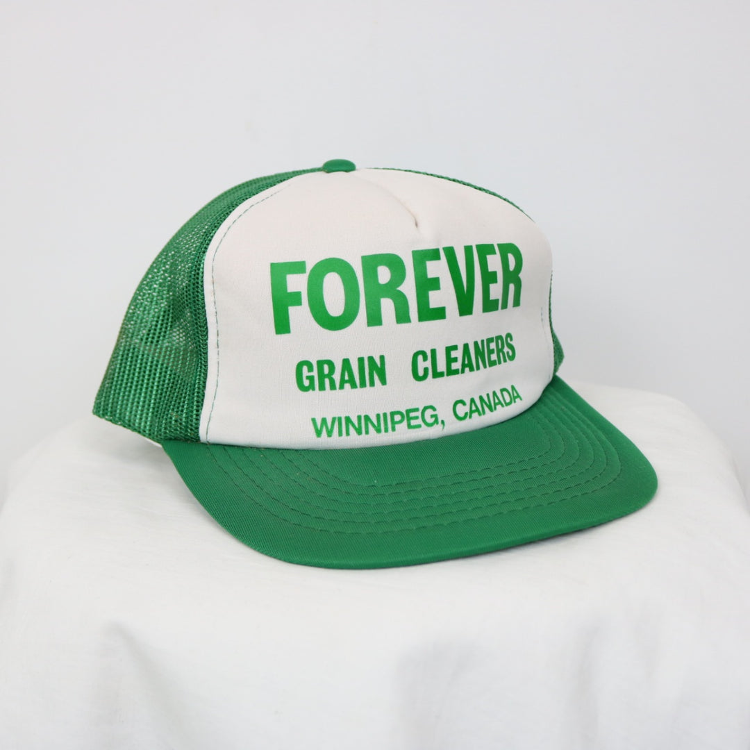 Vintage 80's Forever Grain Cleaners Trucker Hat - OS-NEWLIFE Clothing