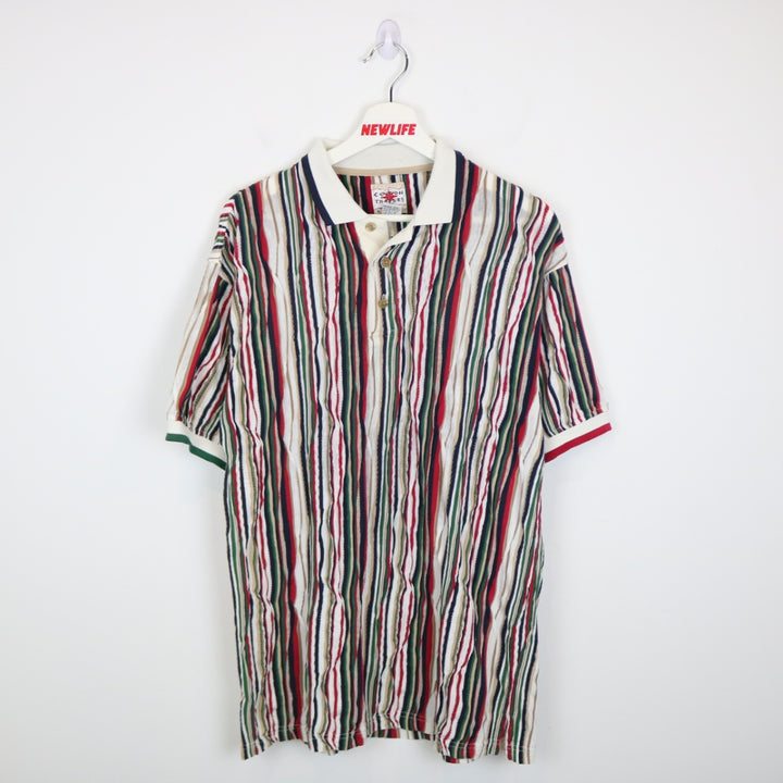 Vintage 90's Cotton Traders Coogi Style Textured Polo Shirt - M-NEWLIFE Clothing
