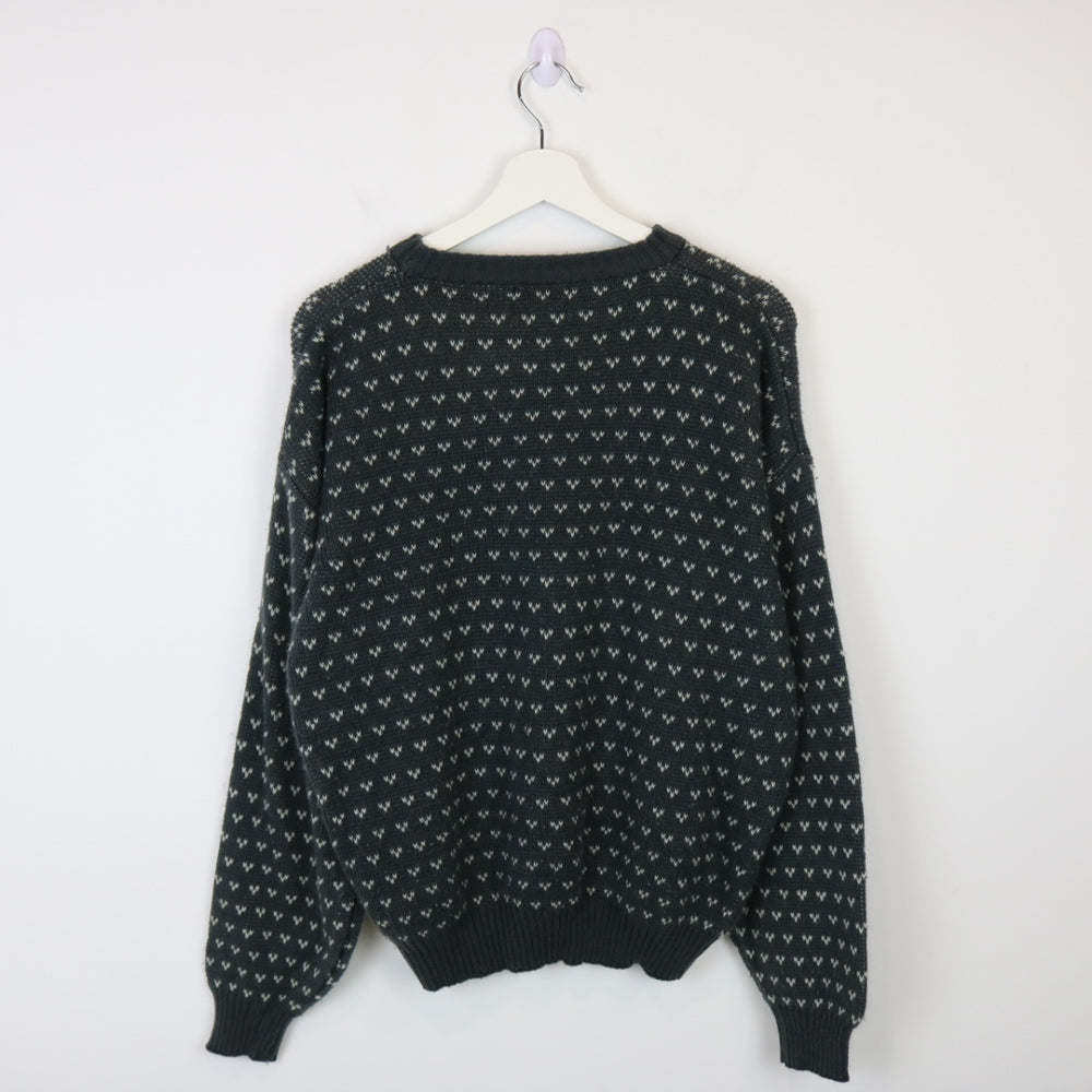 Vintage 80's Perspective Patterned Knit Sweater - M-NEWLIFE Clothing