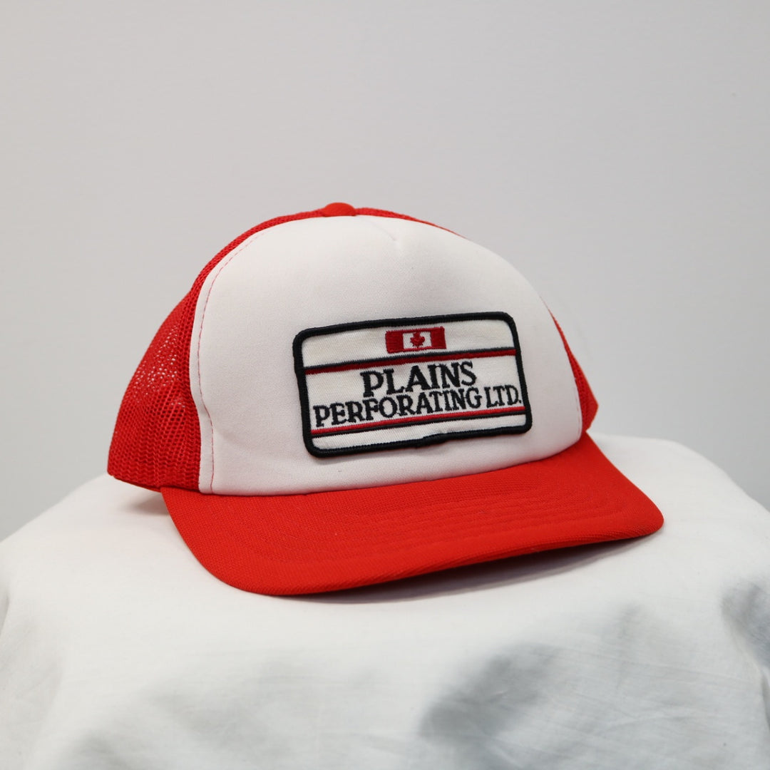 Vintage 80's Plains Perforating Trucker Hat - OS-NEWLIFE Clothing