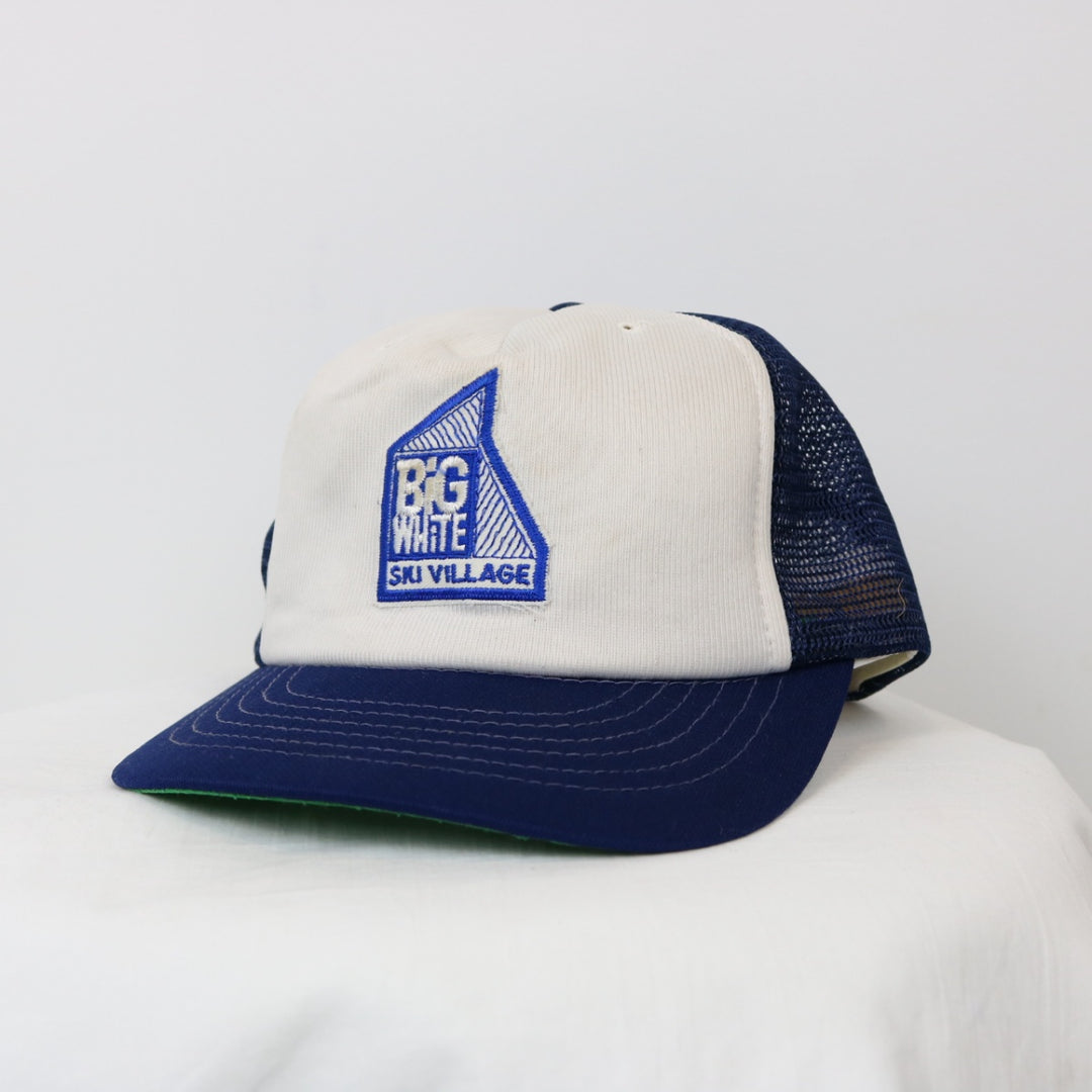 Vintage 80's Big White Ski Village Trucker Hat - OS-NEWLIFE Clothing