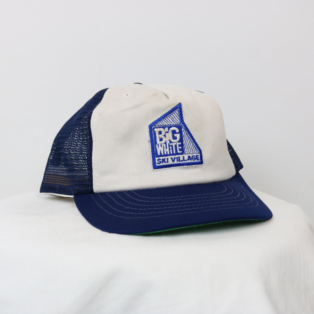 Vintage 80's Big White Ski Village Trucker Hat - OS-NEWLIFE Clothing