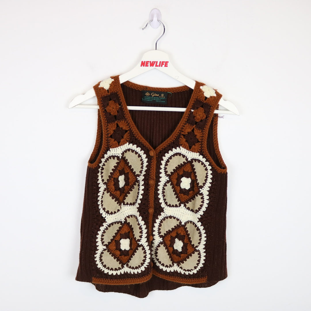 Vintage 80's Gina Patterned Knit Vest - M-NEWLIFE Clothing