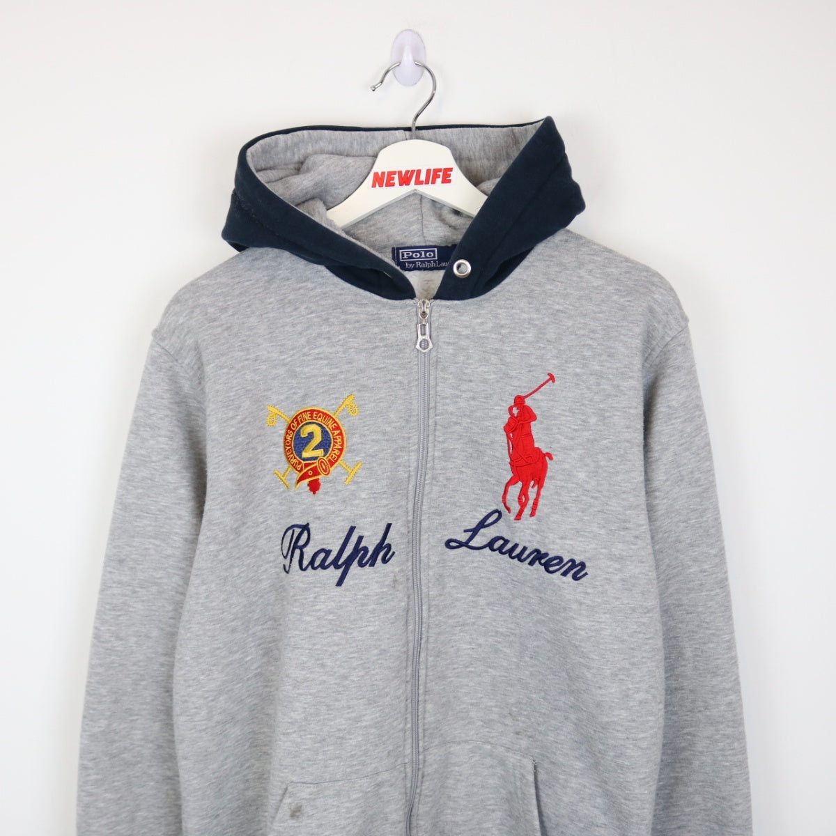 Vintage 90's Polo Ralph Lauren Zip Up Hoodie - M – NEWLIFE