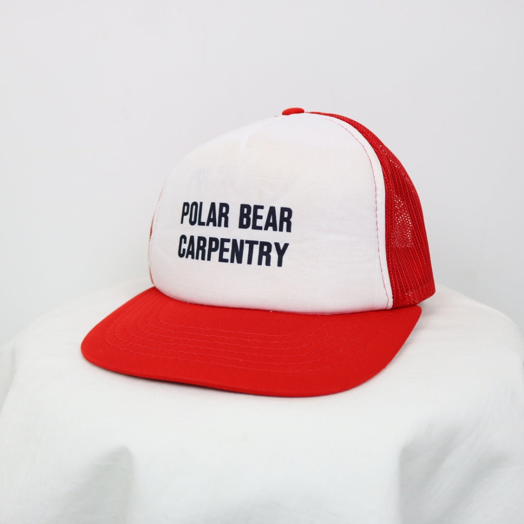 Vintage 80's Polar Bear Carpentry Trucker Hat - OS-NEWLIFE Clothing