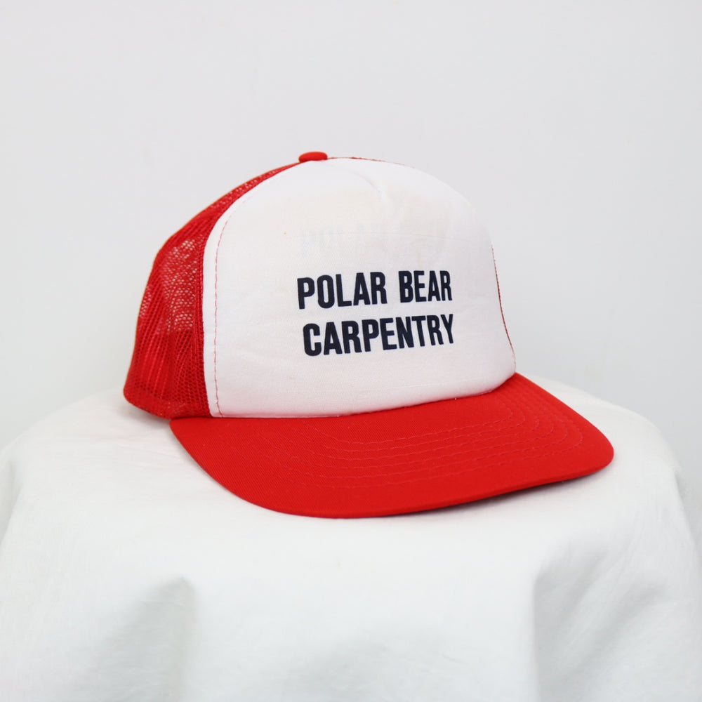 Vintage 80's Polar Bear Carpentry Trucker Hat - OS-NEWLIFE Clothing