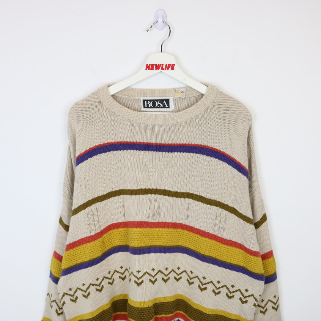 Vintage 80's Bosa Patterend Knit Sweater - L-NEWLIFE Clothing