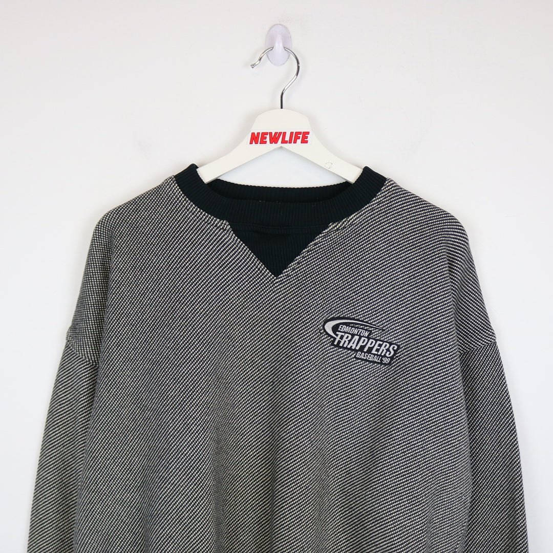 Vintage 1999 Edmonton Trappers Crewneck - M-NEWLIFE Clothing