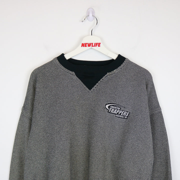 Vintage 1999 Edmonton Trappers Crewneck - M-NEWLIFE Clothing