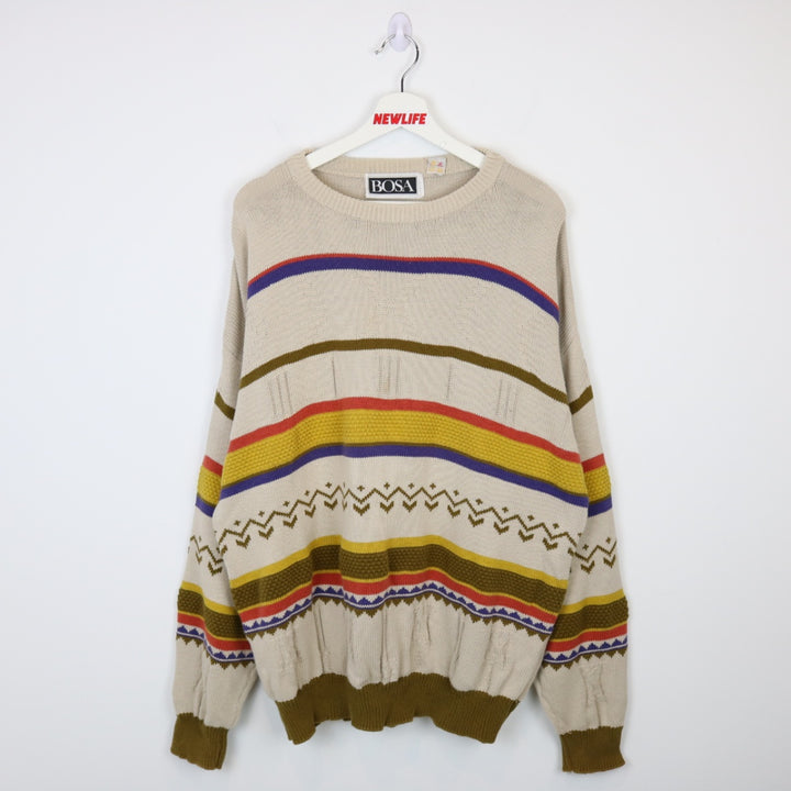 Vintage 80's Bosa Patterend Knit Sweater - L-NEWLIFE Clothing