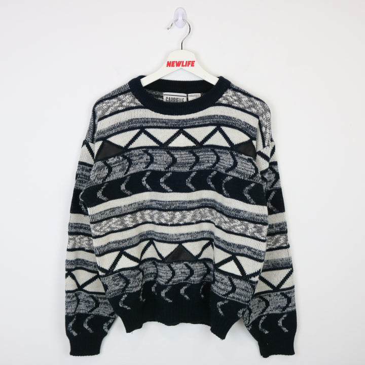 Vintage 80's Gabrielle Patterned Knit Sweater - M-NEWLIFE Clothing