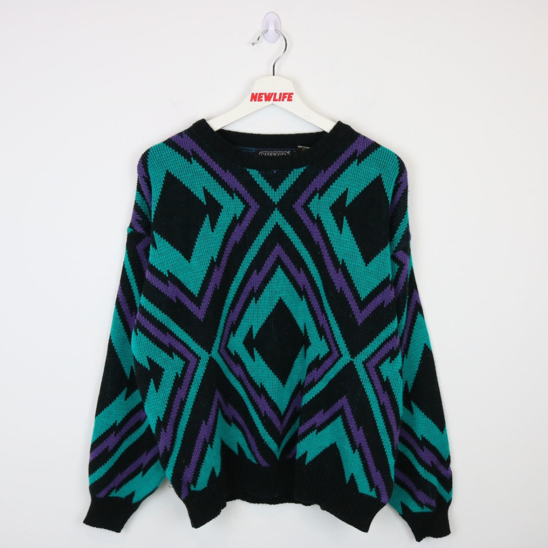 Vintage 80's Capricorn Patterned Knit Sweater - M-NEWLIFE Clothing