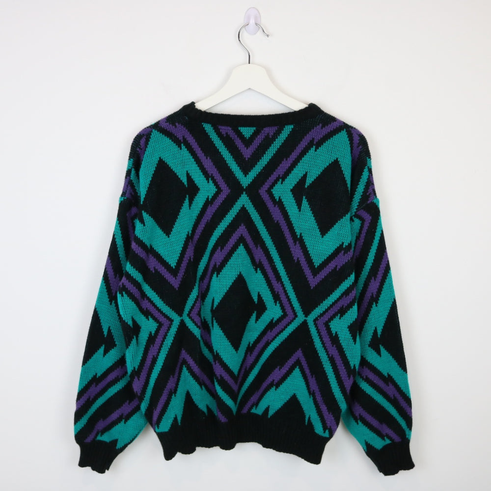 Vintage 80's Capricorn Patterned Knit Sweater - M-NEWLIFE Clothing