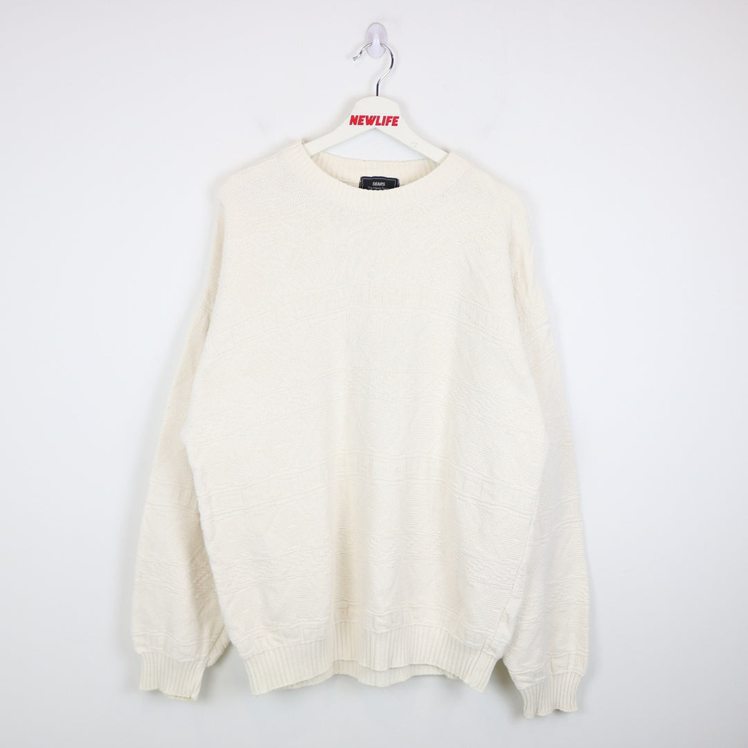 Vintage 80's Sears Textured Knit Sweater - L-NEWLIFE Clothing