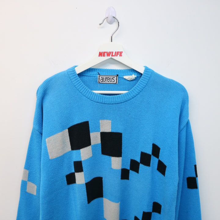 Vintage Block Pattern Knit Sweater - M-NEWLIFE Clothing