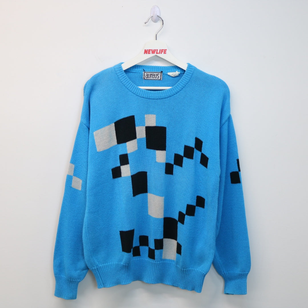 Vintage Block Pattern Knit Sweater - M-NEWLIFE Clothing