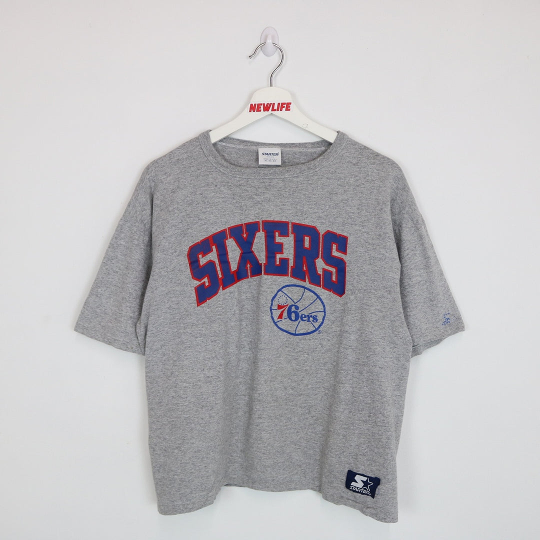Vintage 90's Philadelphia 76ers NBA Starter Tee - L-NEWLIFE Clothing