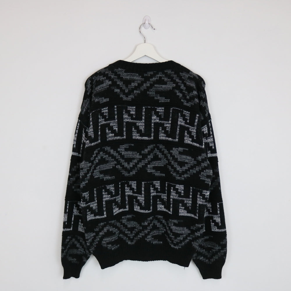 Vintage 80's Get Worn Patterned Knit Sweater - L-NEWLIFE Clothing