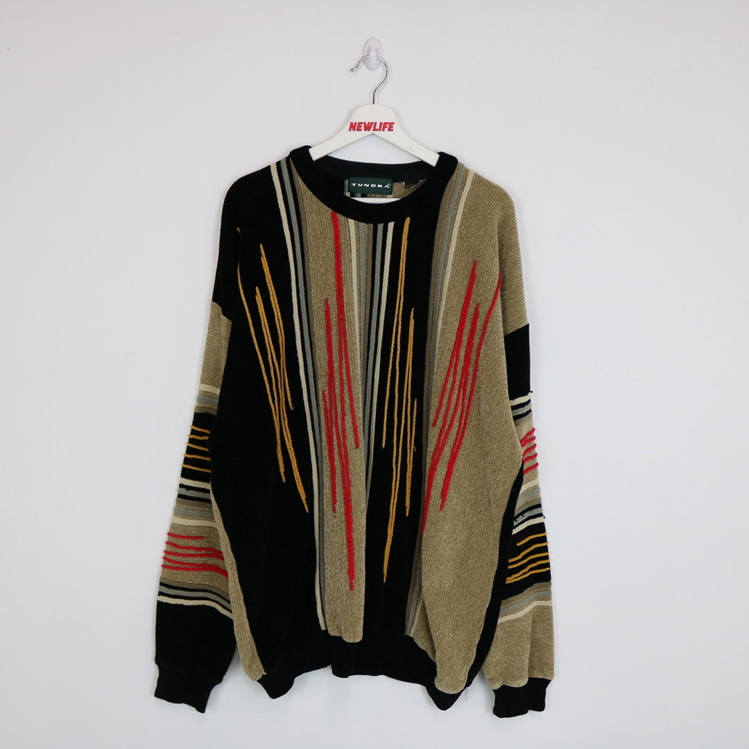 Vintage 90's Tundra Textured Knit Sweater - XXL-NEWLIFE Clothing