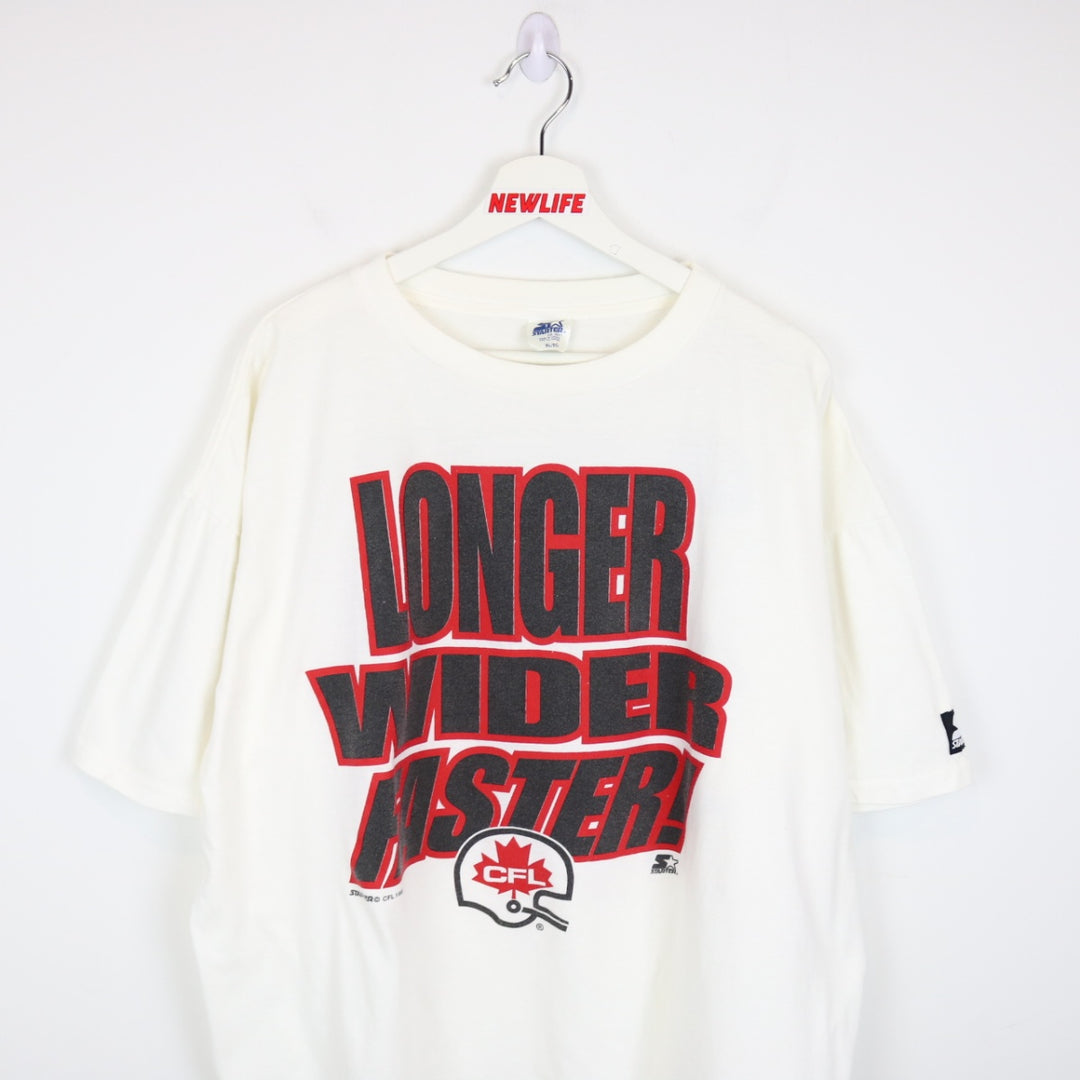 Vintage 1995 Longer Wider Faster CFL Football Starter Tee - XL-NEWLIFE Clothing
