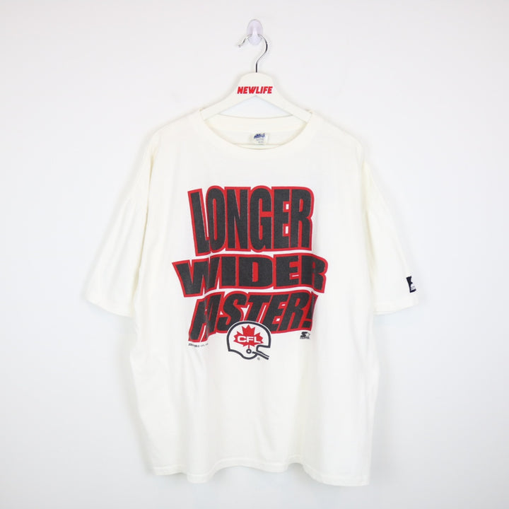 Vintage 1995 Longer Wider Faster CFL Football Starter Tee - XL-NEWLIFE Clothing