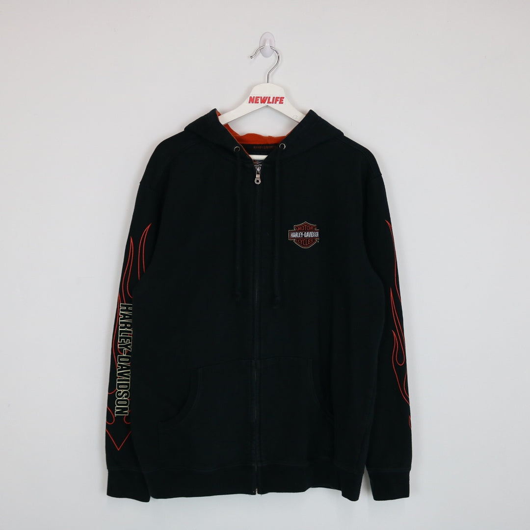 Vintage 00's Harley Davidson Zip Up Hoodie - L-NEWLIFE Clothing