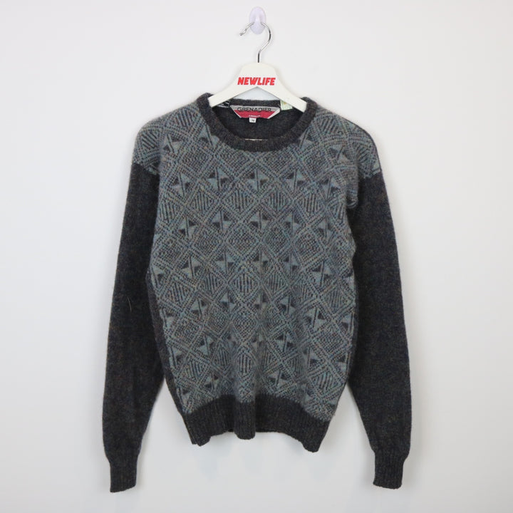 Vintage 80's Grenadier Patterned Wool Knit Sweater - XS-NEWLIFE Clothing