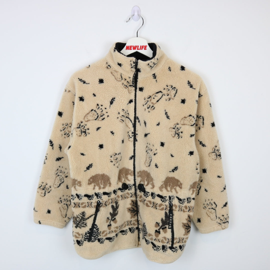 Vintage 90's Bear Nature Sherpa Jacket - S-NEWLIFE Clothing