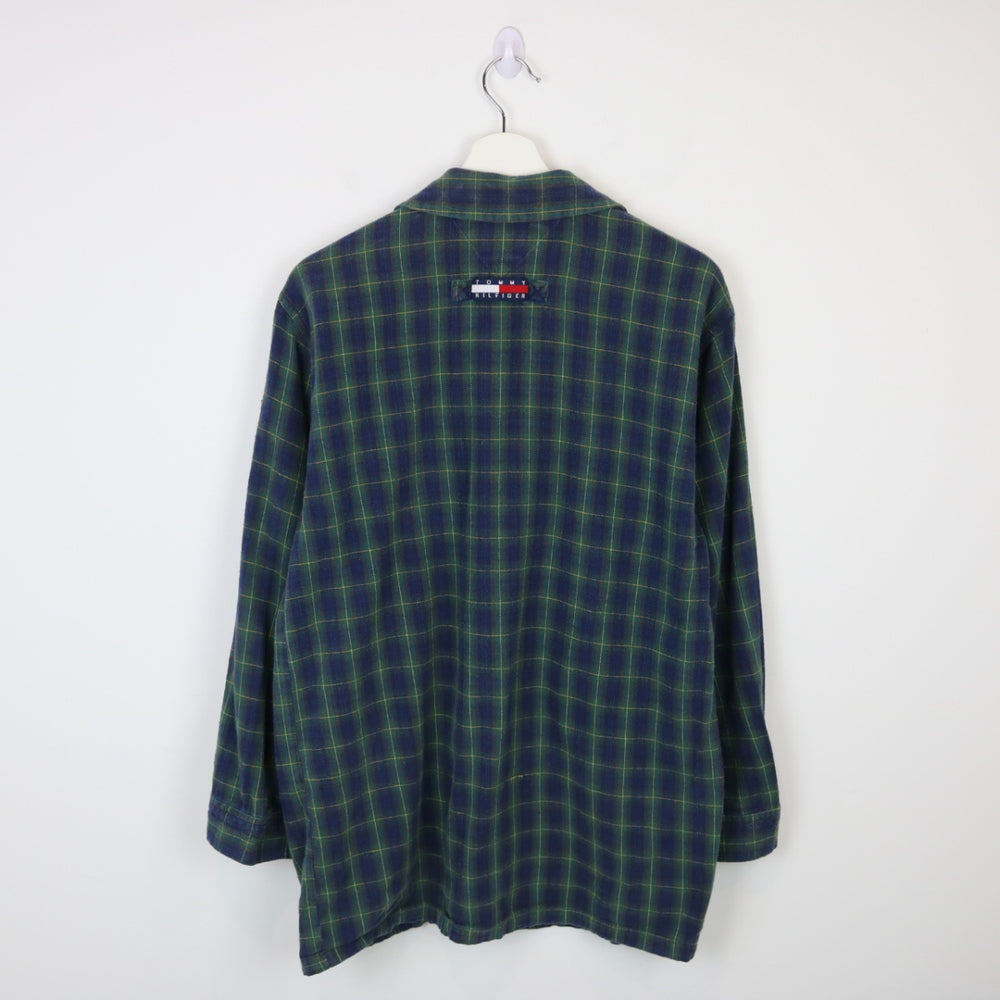 Vintage 90's Bootleg Tommy Hilfiger Plaid Flannel Button Up - S-NEWLIFE Clothing