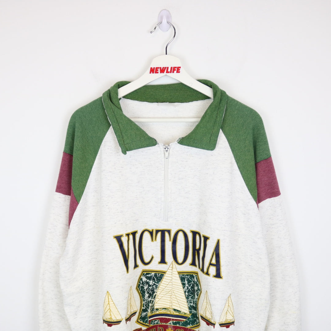 Vintage 90's Victoria BC Quarter Zip Sweater - XL/XXL-NEWLIFE Clothing