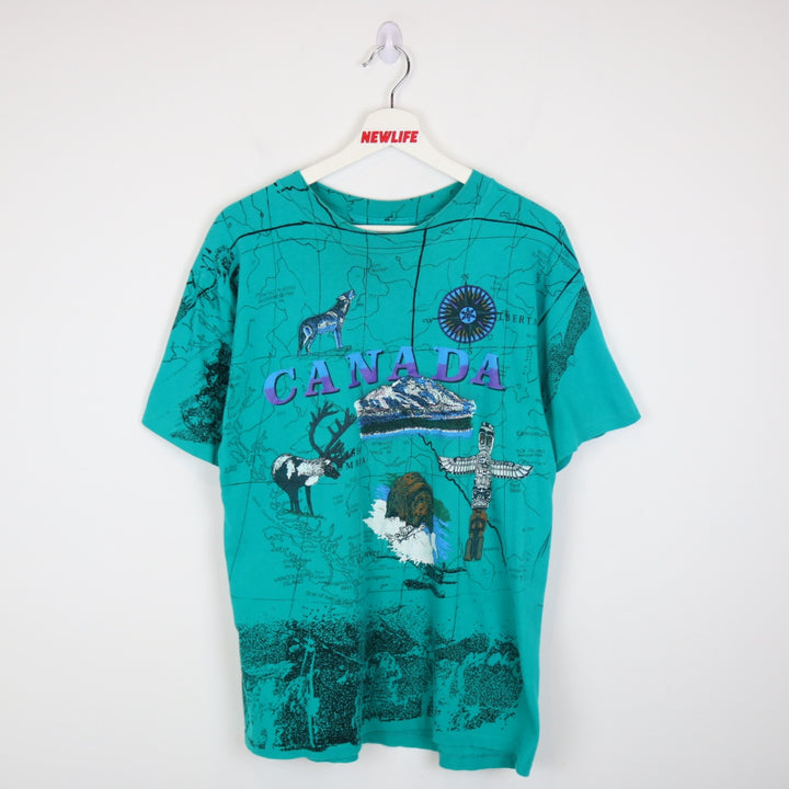 Vintage 90's Canada Map Nature Tee - M-NEWLIFE Clothing