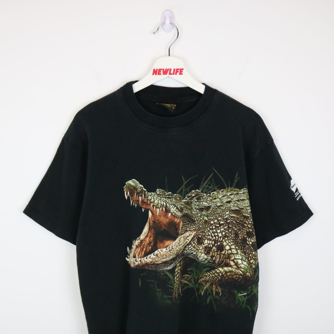 Vintage 00's Planet Earth Crocodile Australia Zoo Tee - M-NEWLIFE Clothing