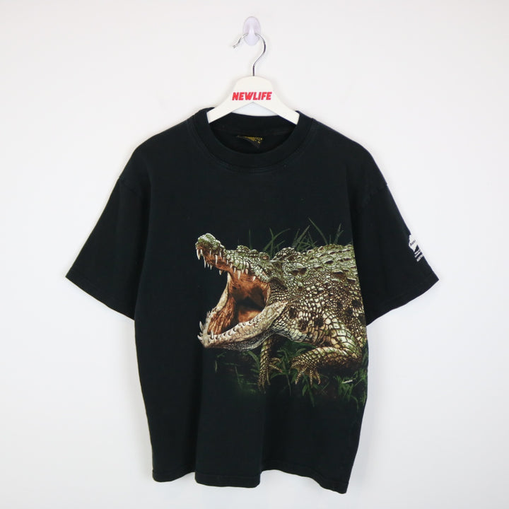 Vintage 00's Planet Earth Crocodile Australia Zoo Tee - M-NEWLIFE Clothing