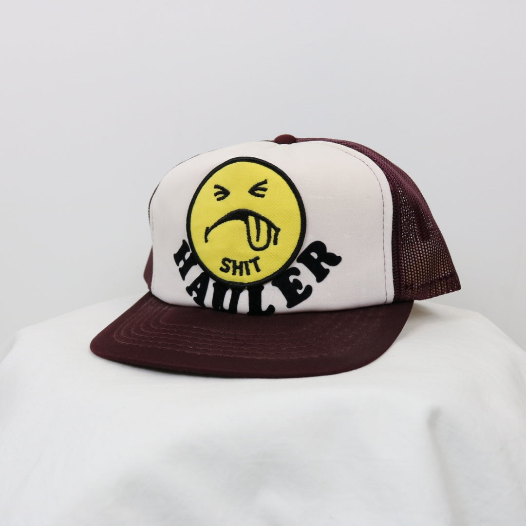 Vintage 80's Shit Hauler Smiley Face Trucker Hat - OS-NEWLIFE Clothing