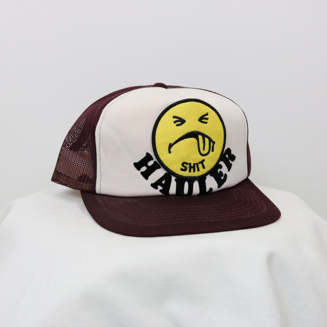 Vintage 80's Shit Hauler Smiley Face Trucker Hat - OS-NEWLIFE Clothing