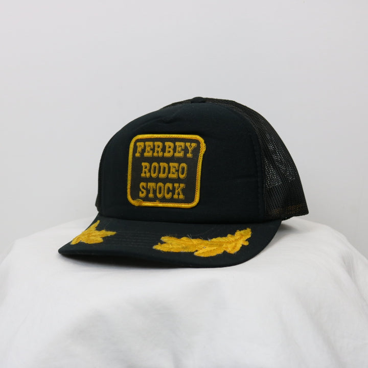 Vintage 80's Ferbey Rodeo Stock Trucker Hat - OS-NEWLIFE Clothing