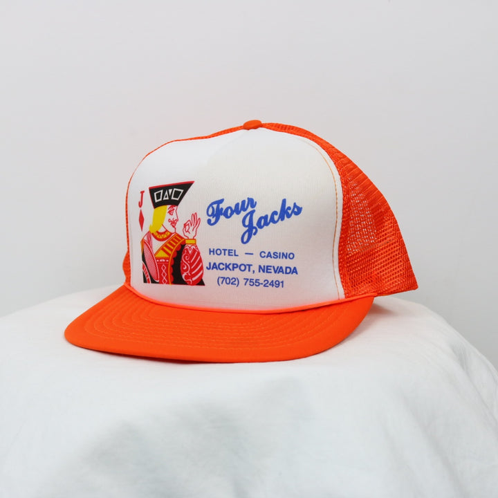 Vintage 80's Four Jacks Casino Trucker Hat - OS-NEWLIFE Clothing