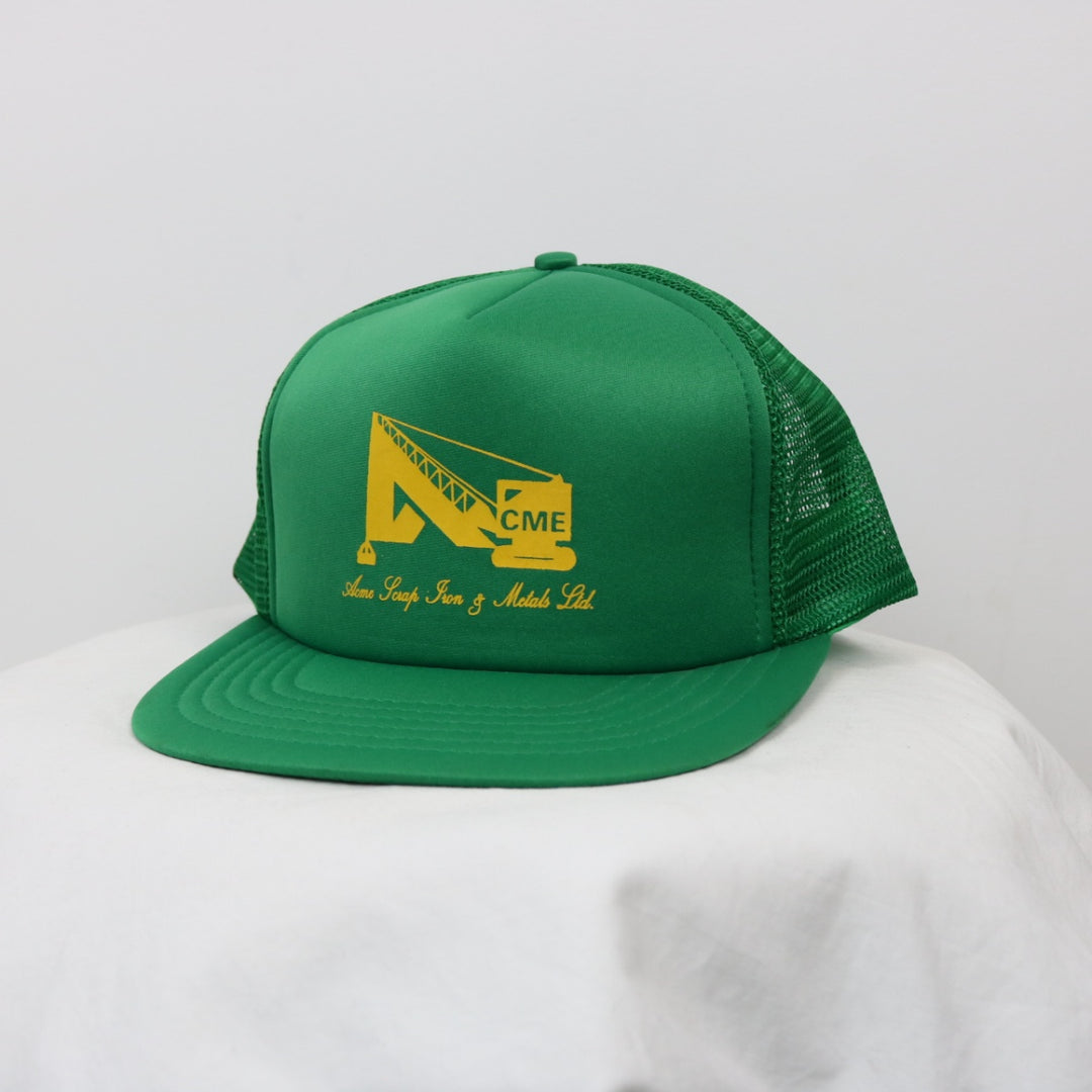 Vintage 80's Acme Scrap Iron & Metals Trucker Hat - OS-NEWLIFE Clothing