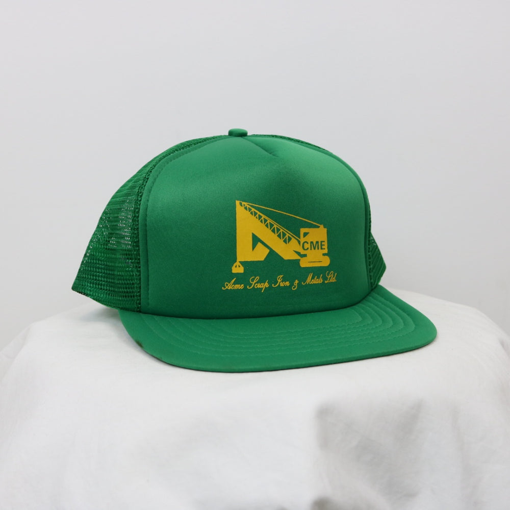 Vintage 80's Acme Scrap Iron & Metals Trucker Hat - OS-NEWLIFE Clothing