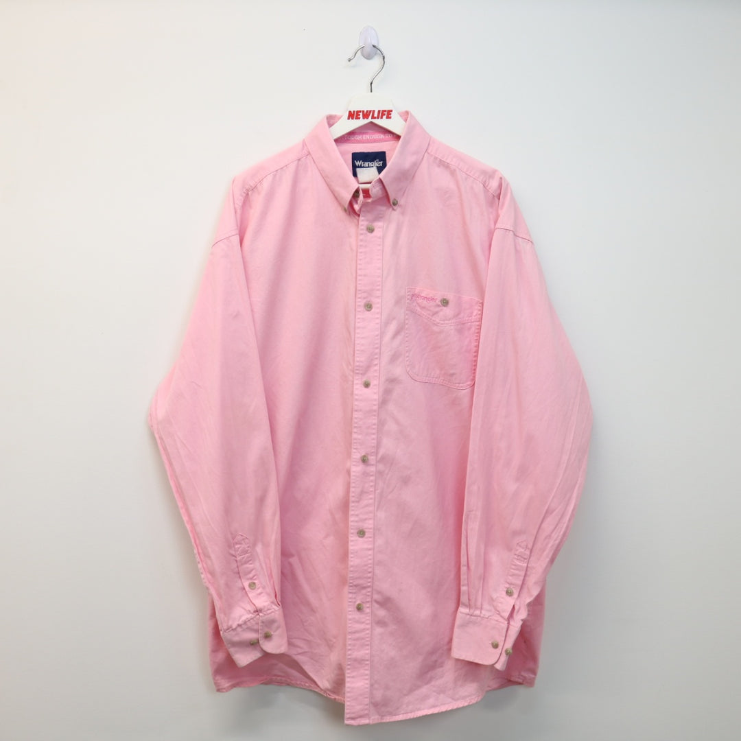 Vintage Wrangler Breast Cancer Western Button Up - XL-NEWLIFE Clothing