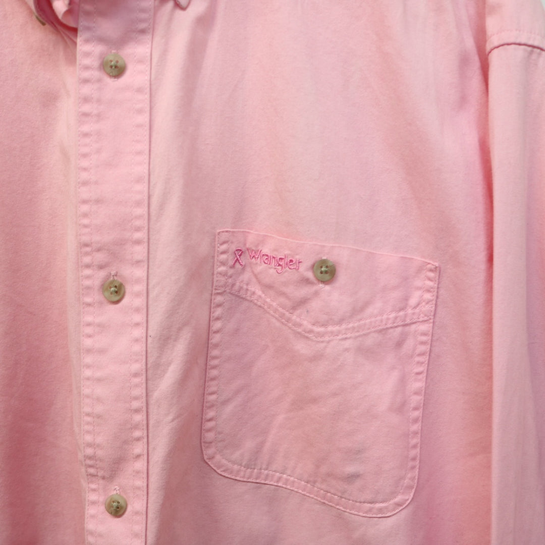 Vintage Wrangler Breast Cancer Western Button Up - XL-NEWLIFE Clothing