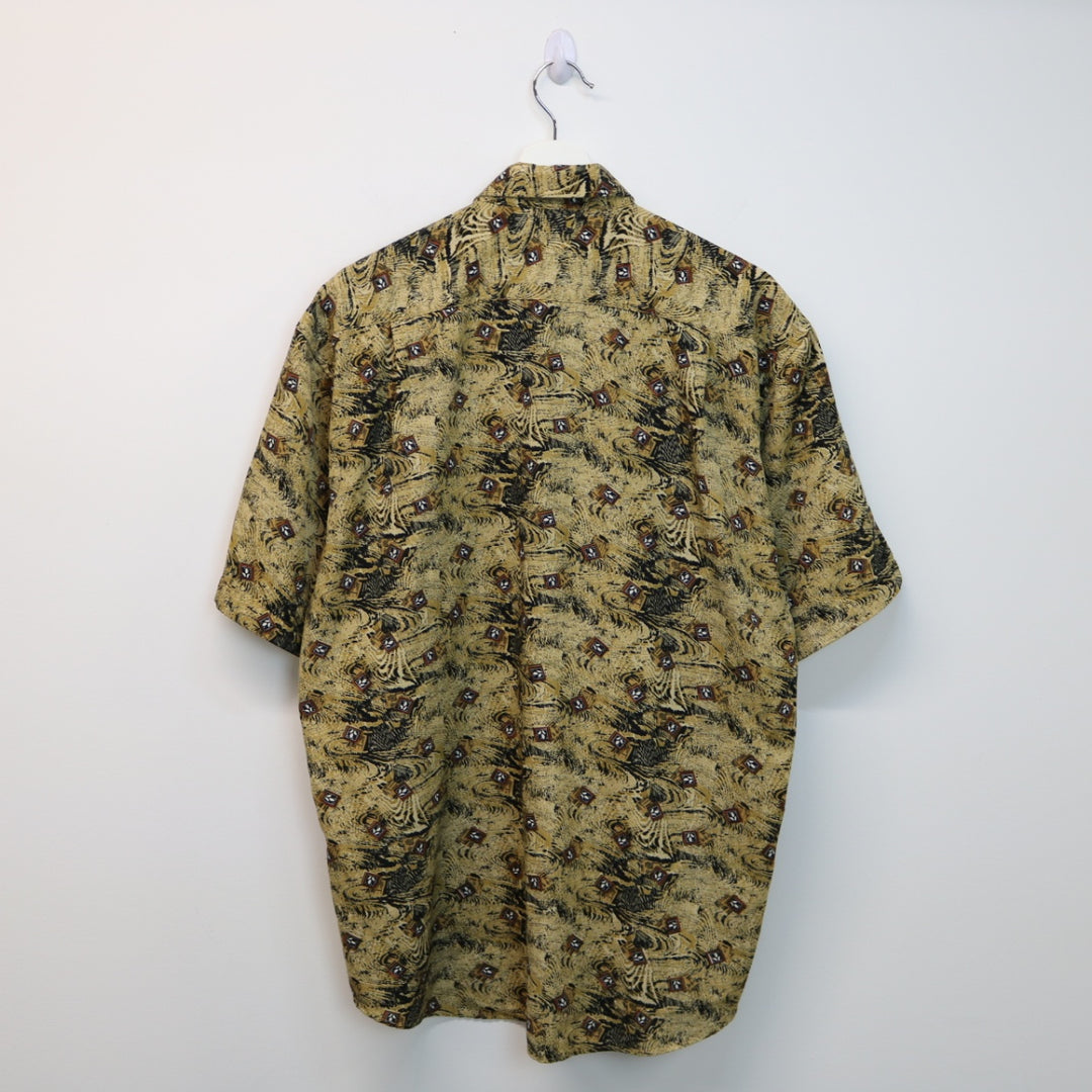 Vintage Patterned Short Sleeve Button Up - L-NEWLIFE Clothing