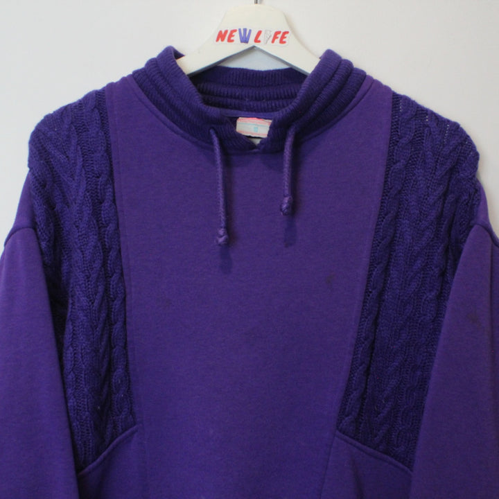 Vintage Cable Knit Mockneck Sweater - M-NEWLIFE Clothing