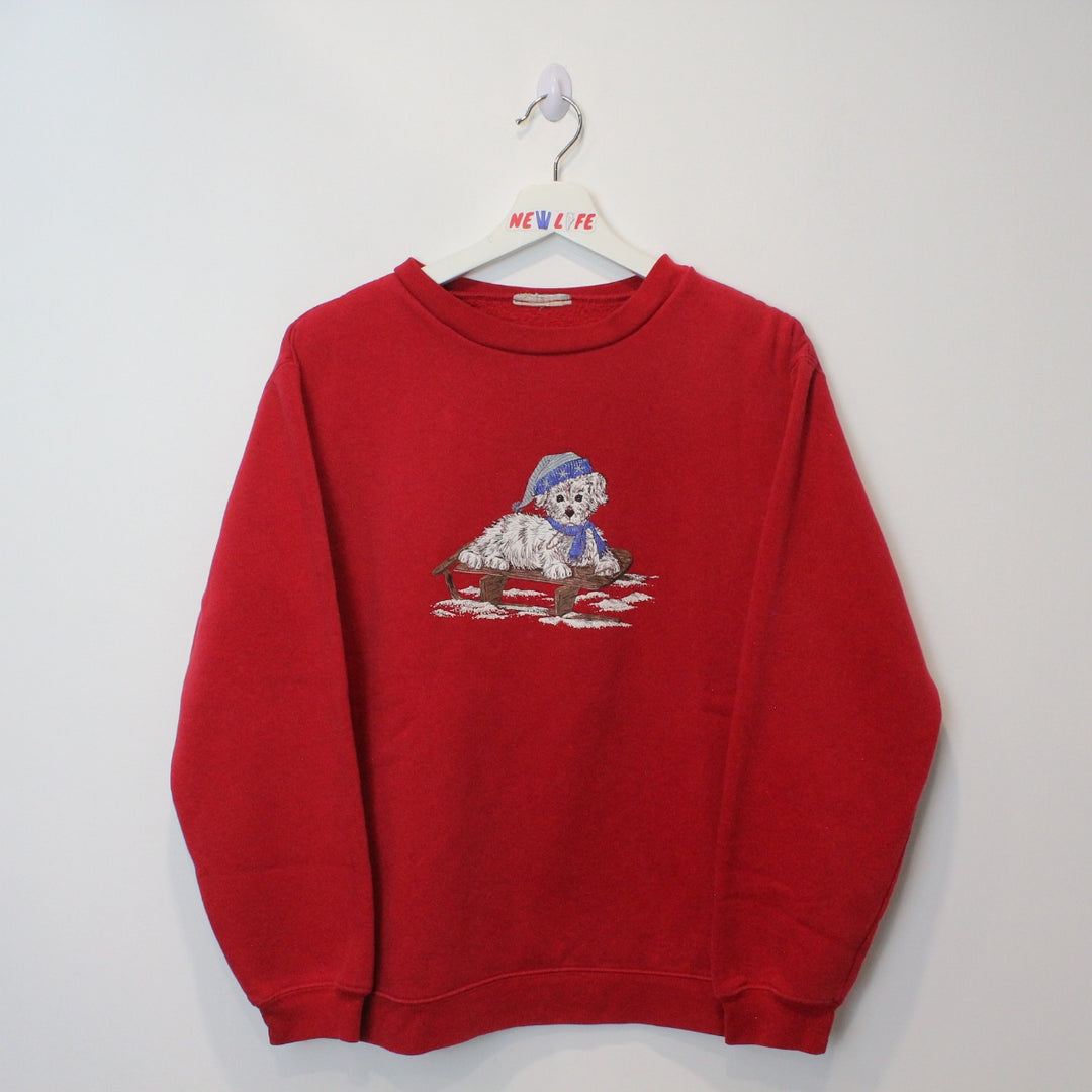 Vintage Winter Puppy Crewneck - M-NEWLIFE Clothing