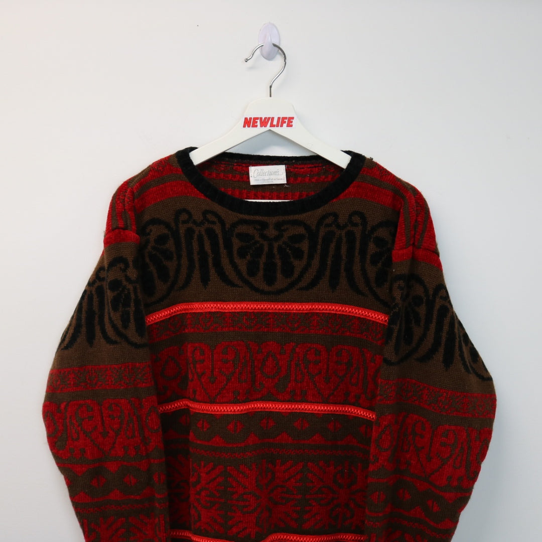 Vintage Patterned Knit Sweater - M-NEWLIFE Clothing