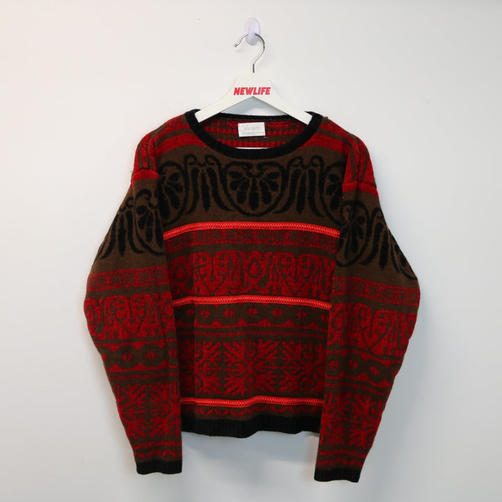 Vintage Patterned Knit Sweater - M-NEWLIFE Clothing